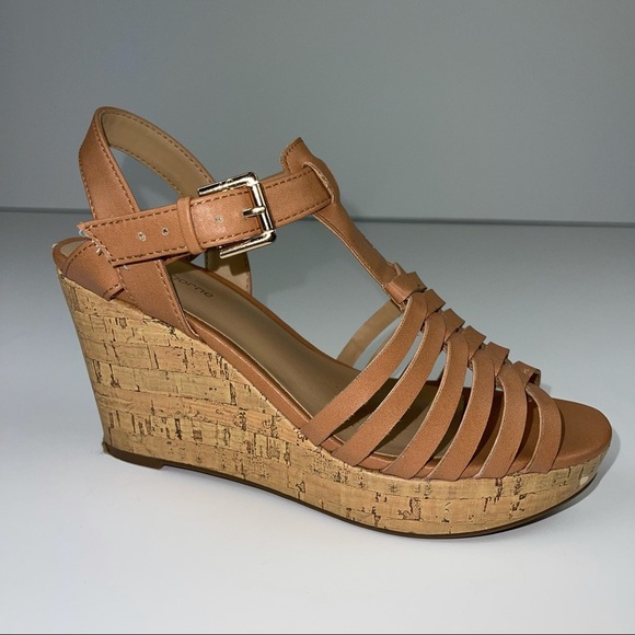 Liz Claiborne Kila Brown Cork Heel Wedge Sandal 6 - Picture 13 of 13